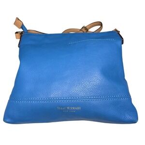 Isaac Mizrahi New York Blue Leather Crossbody Bag Small Shoulder Purse